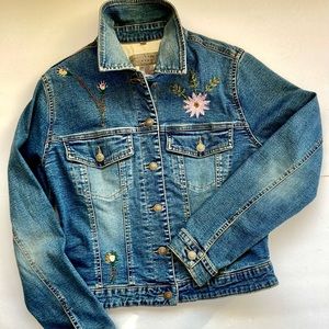 Christopher Blue Beaded and Embroidered Denim Jacket